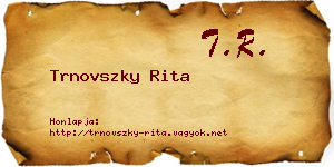 Trnovszky Rita névjegykártya